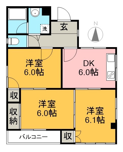 ＦＵＺＩＭＯＴＯマンション 202号室 間取り