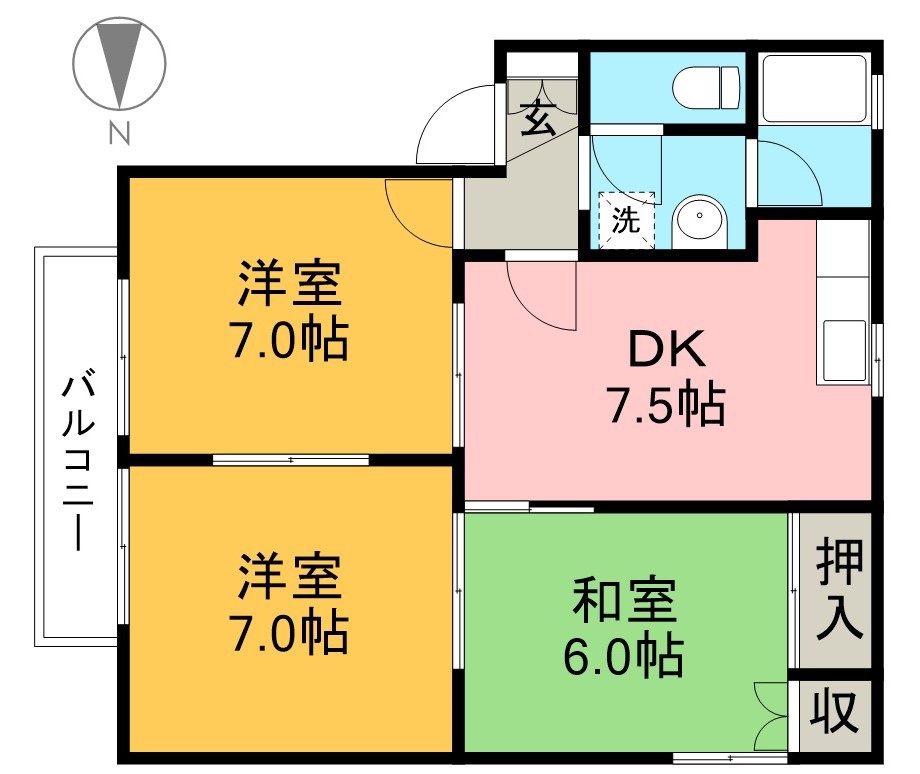 ディアス塩屋崎 102号室 間取り