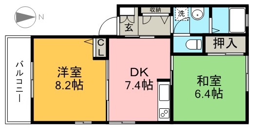 シャーメゾン赤石 202号室 間取り