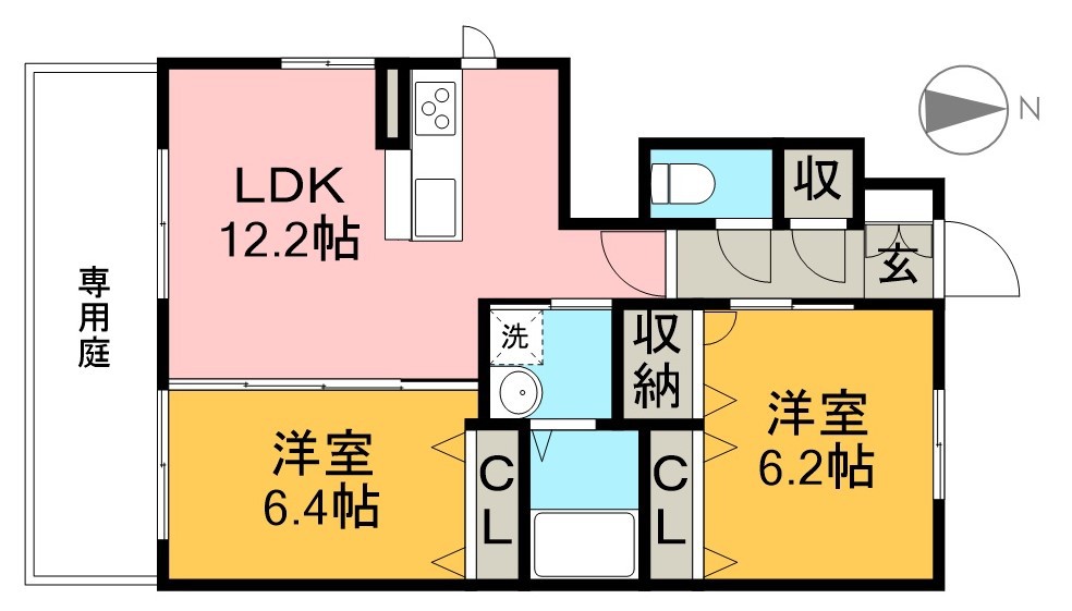 シャーメゾン万々Ⅰ 101号室 間取り