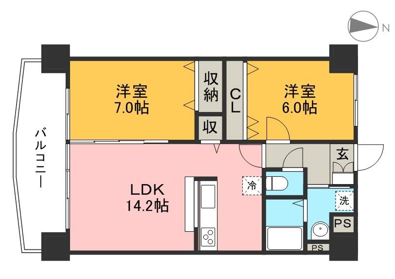 フィオーレ朝倉 302号室 間取り