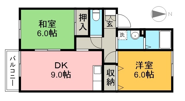 スクールサイト　Ａ棟 102号室 間取り