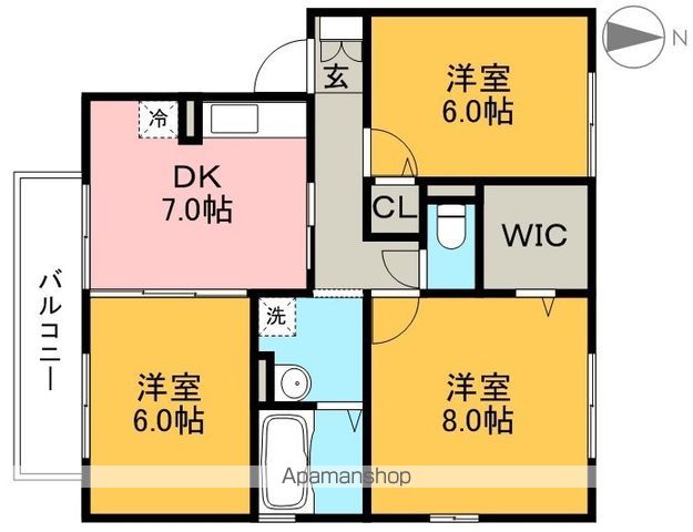 グランフェリオ　Ｃ棟 202号室 間取り