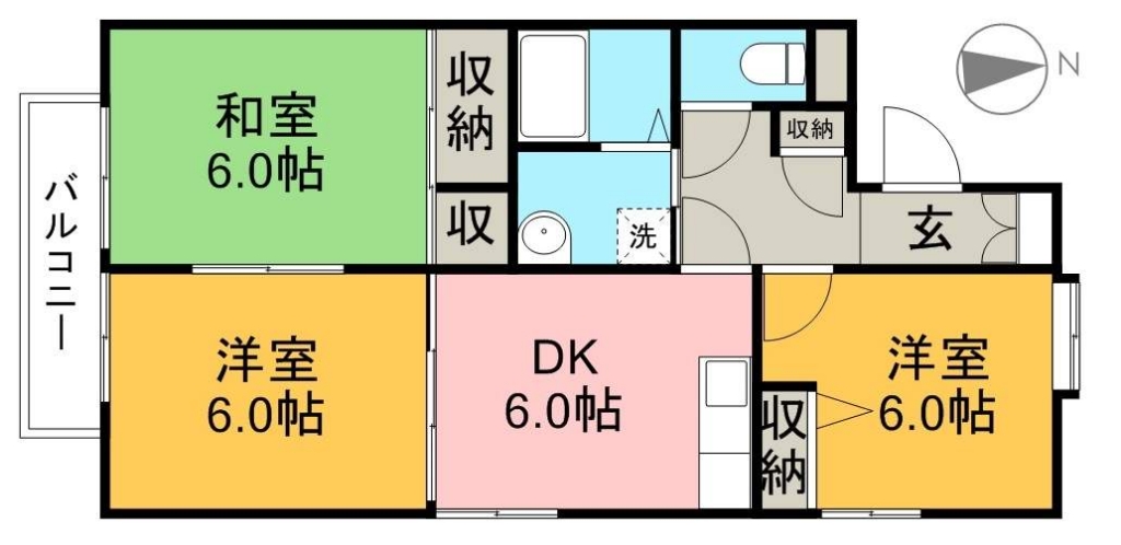 ハイツ大柳　Ａ棟 202号室 間取り
