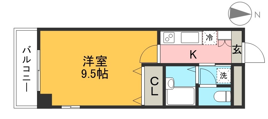 エポカ大川筋 505号室 間取り