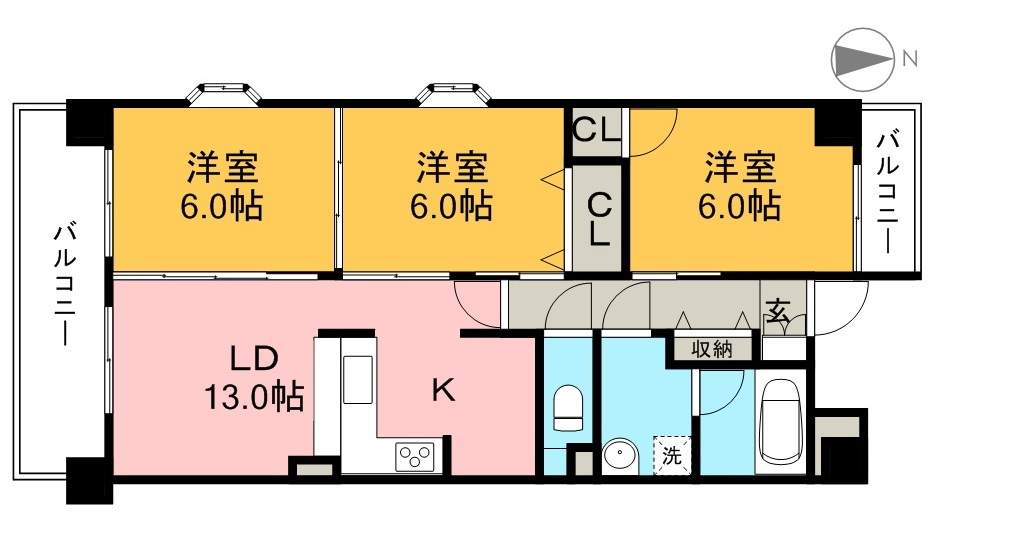 パールリバー 207号室 間取り