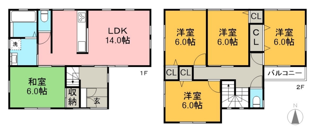 八反町戸建（５ＬＤＫ） 間取り