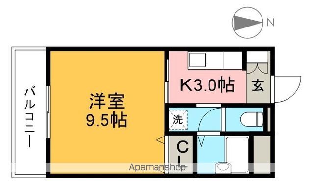 コーポ成岡Ⅱ 103号室 間取り