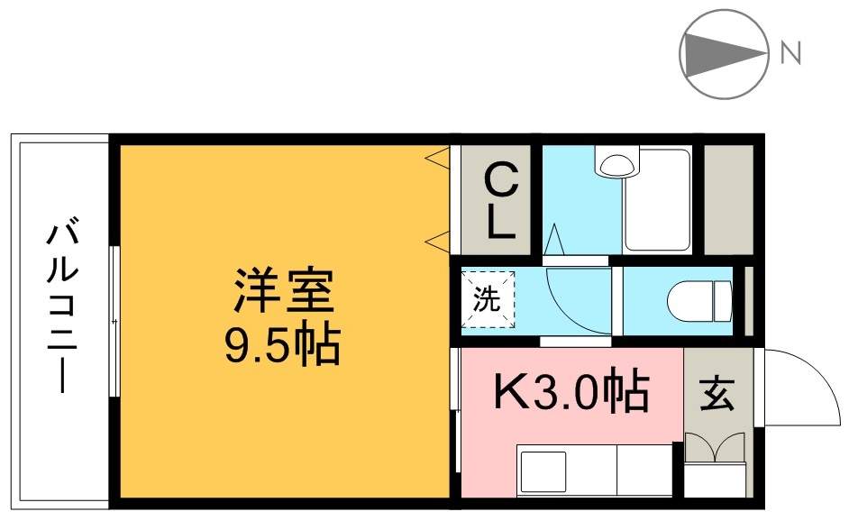 コーポ成岡Ⅱ 102号室 間取り