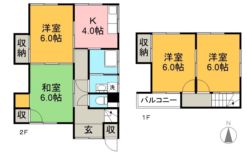 西尾棟割貸家 間取り