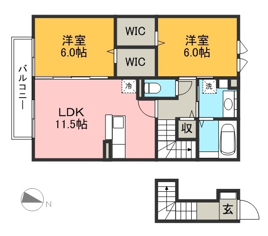 ウィル横町 203号室 間取り