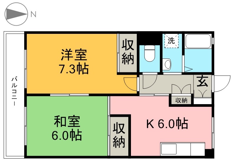 木の丸グリーンハイツ 405号室 間取り