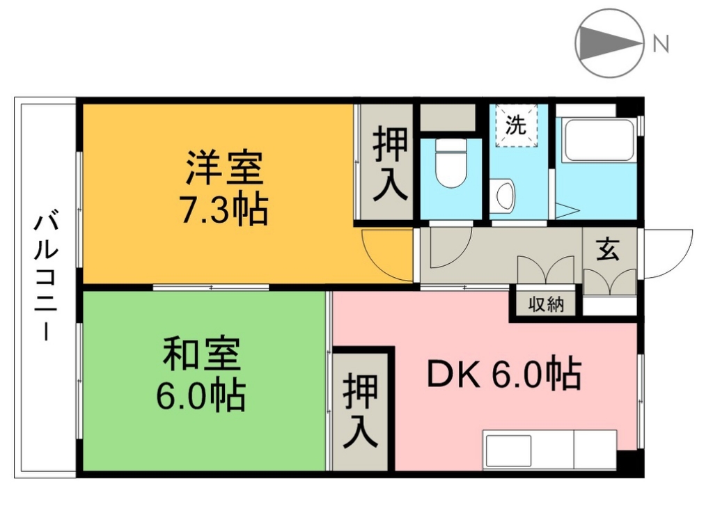 木の丸グリーンハイツ 301号室 間取り