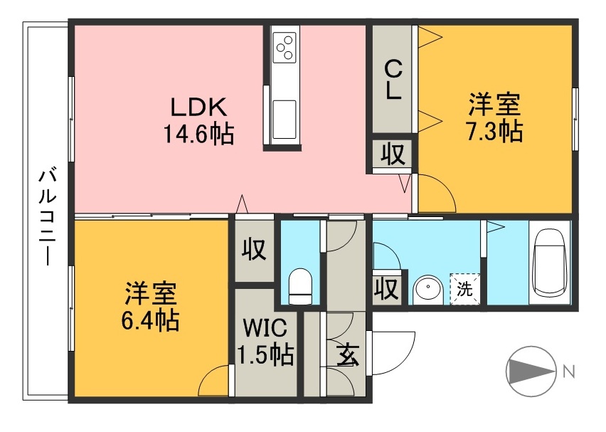 シャーメゾン初月Ⅱ　Ａ棟 303号室 間取り