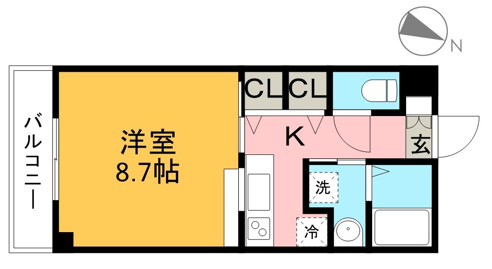 こうき秦南 305号室 間取り