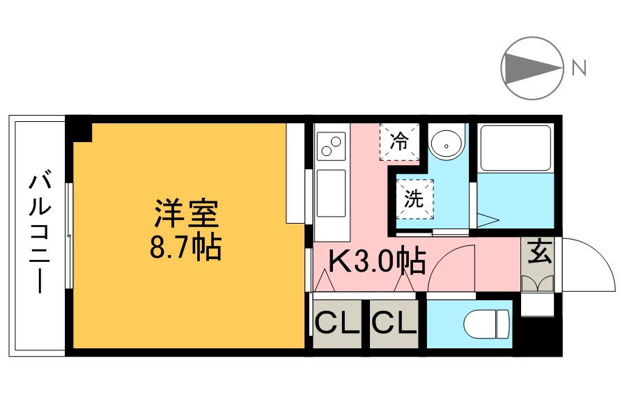 こうき秦南 406号室 間取り
