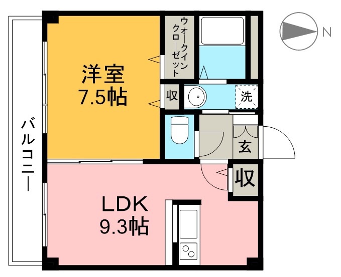 グラシアス 104号室 間取り
