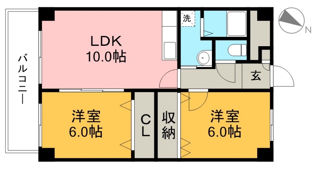 ブライトンコート中万々 702号室 間取り