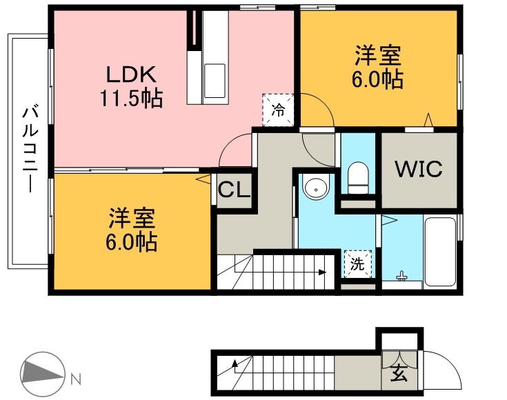 コンフォート　Ⅰ 205号室 間取り