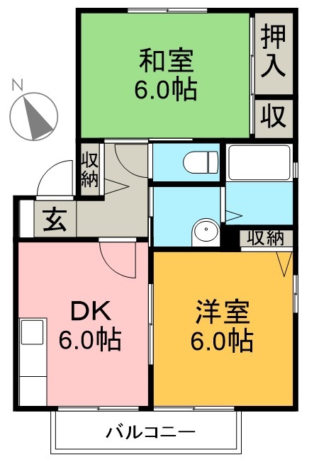 フレグランス篠原　Ｂ棟 201号室 間取り