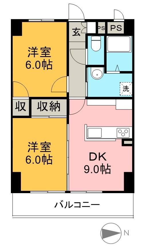 高知インターマンション 402号室 間取り