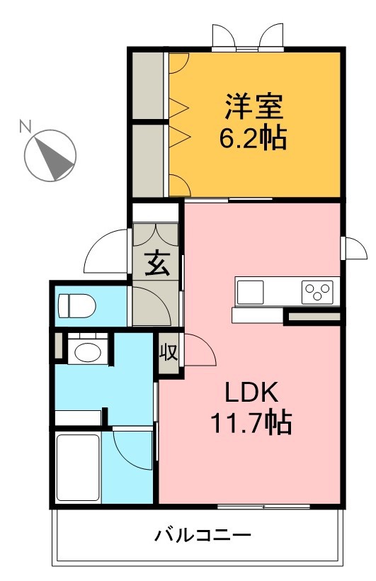 シャーメゾン奏 201号室 間取り