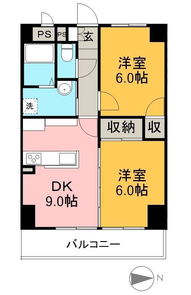 高知インターマンション 303号室 間取り