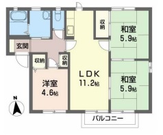 さんようハイツ　Ａ棟 201号室 間取り