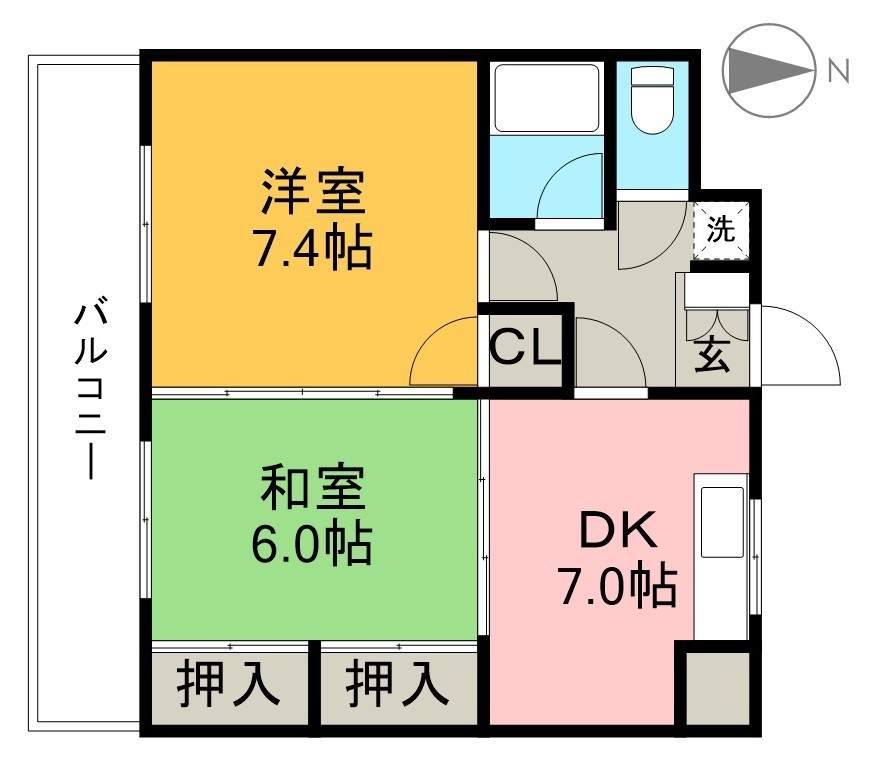 ロイヤル・レジデンス秦 502号室 間取り