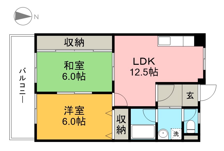 サンハイツ谷村 302号室 間取り
