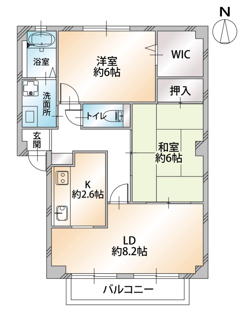 フォブール泉川 202号室 間取り
