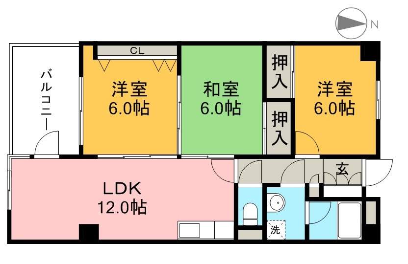 レジデンス扇 603号室 間取り