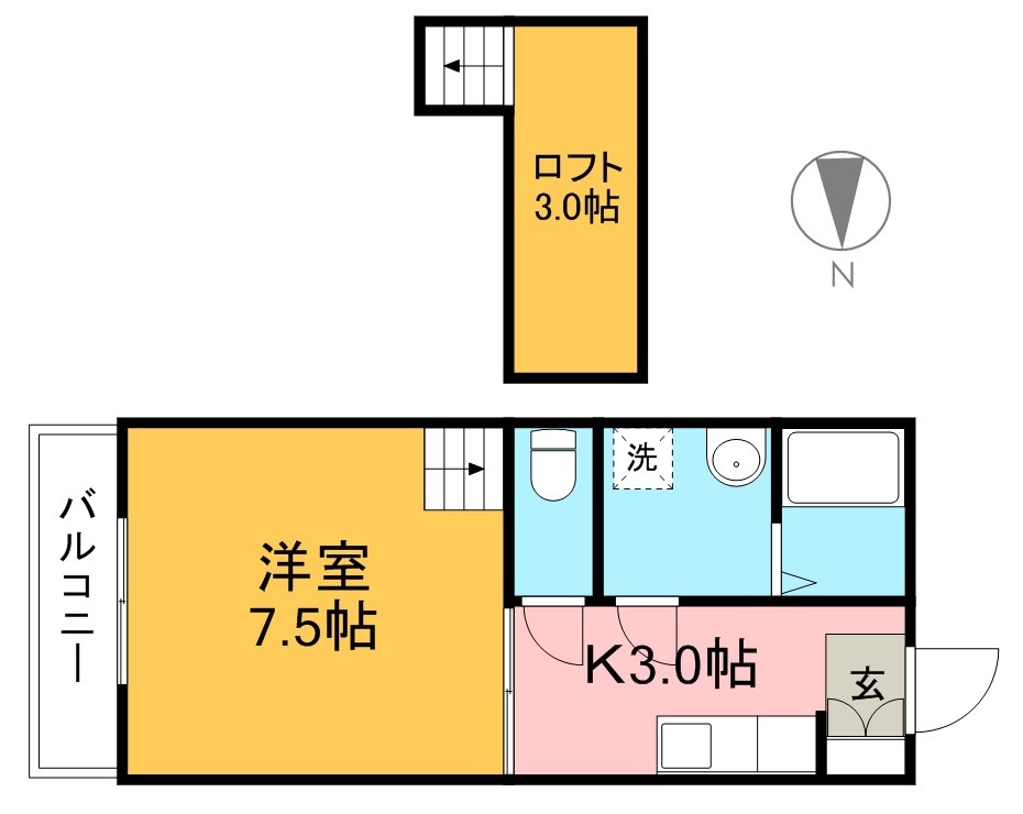 ハイツショウエイ 201号室 間取り