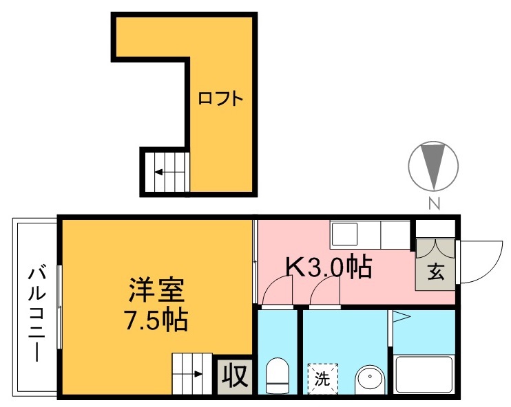 ハイツショウエイ 202号室 間取り