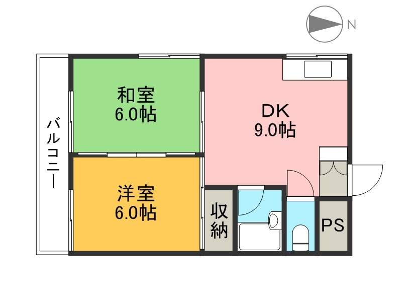 フタバハイフラット 202号室 間取り