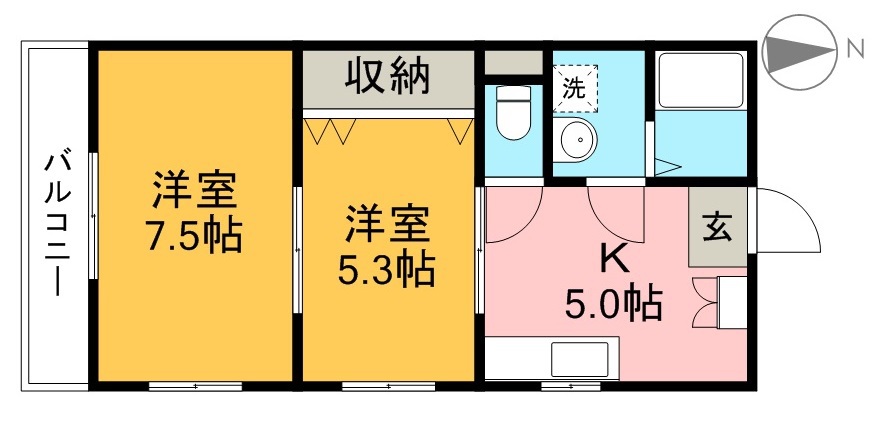 メロディーハイム愛宕山 202号室 間取り