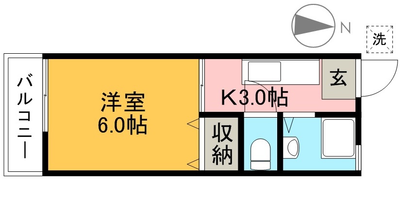 コーポ田淵 203号室 間取り