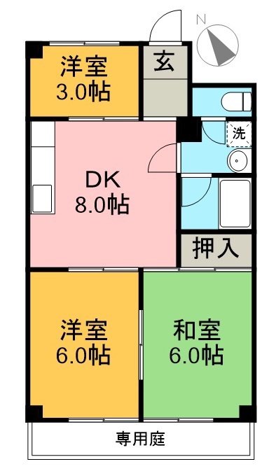 秋沢ハイツ 102号室 間取り