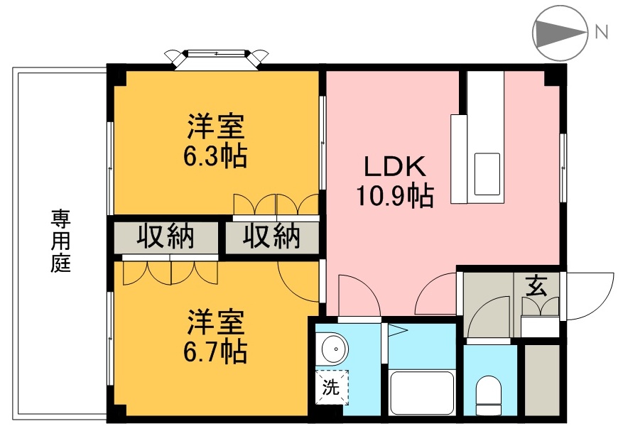 ネオ・クレストⅡ 106号室 間取り