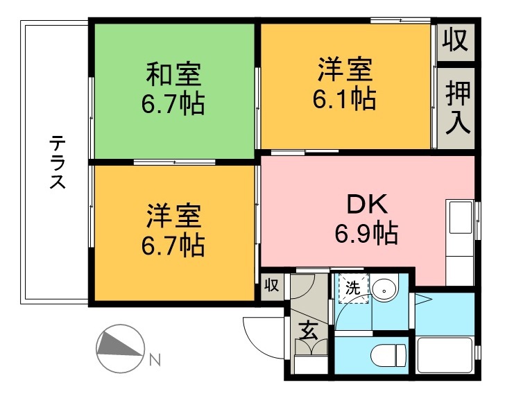 ヴィラ坂本 101号室 間取り