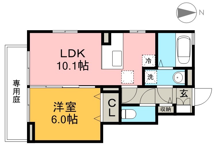 セジュール堂林　Ａ棟 106号室 間取り