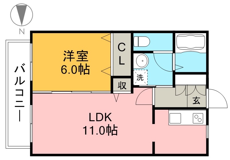メゾンＥＹＥ　Ａ棟 205号室 間取り