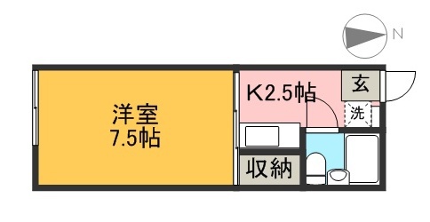 ラプレ鴨部上町 102号室 間取り