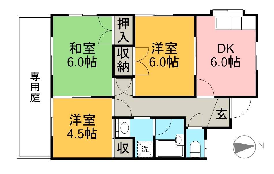 ＥＤマンション 1F西号室 間取り