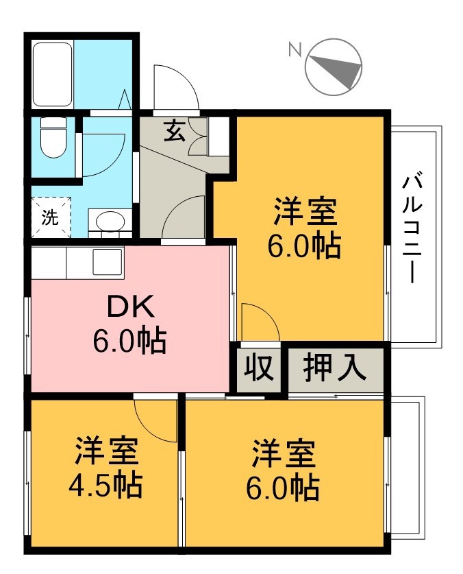 ＹＭハイツ 202号室 間取り