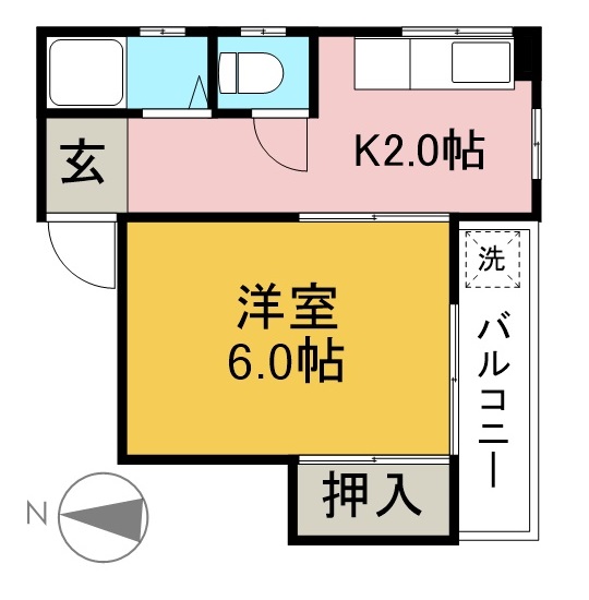 ハイツ寿 406号室 間取り