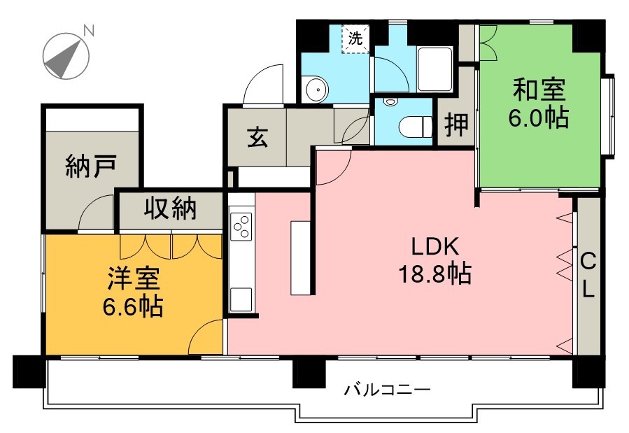 サンクレール 701号室 間取り