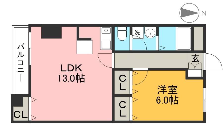 カーサグラン高知 101号室 間取り