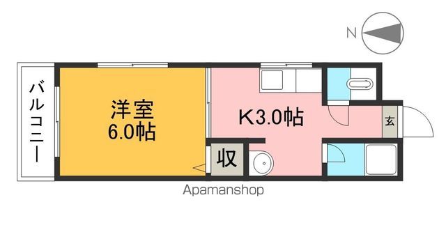 第２登勢 2階東号室 間取り