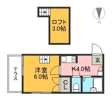 フローラ幸町 204号室 間取り